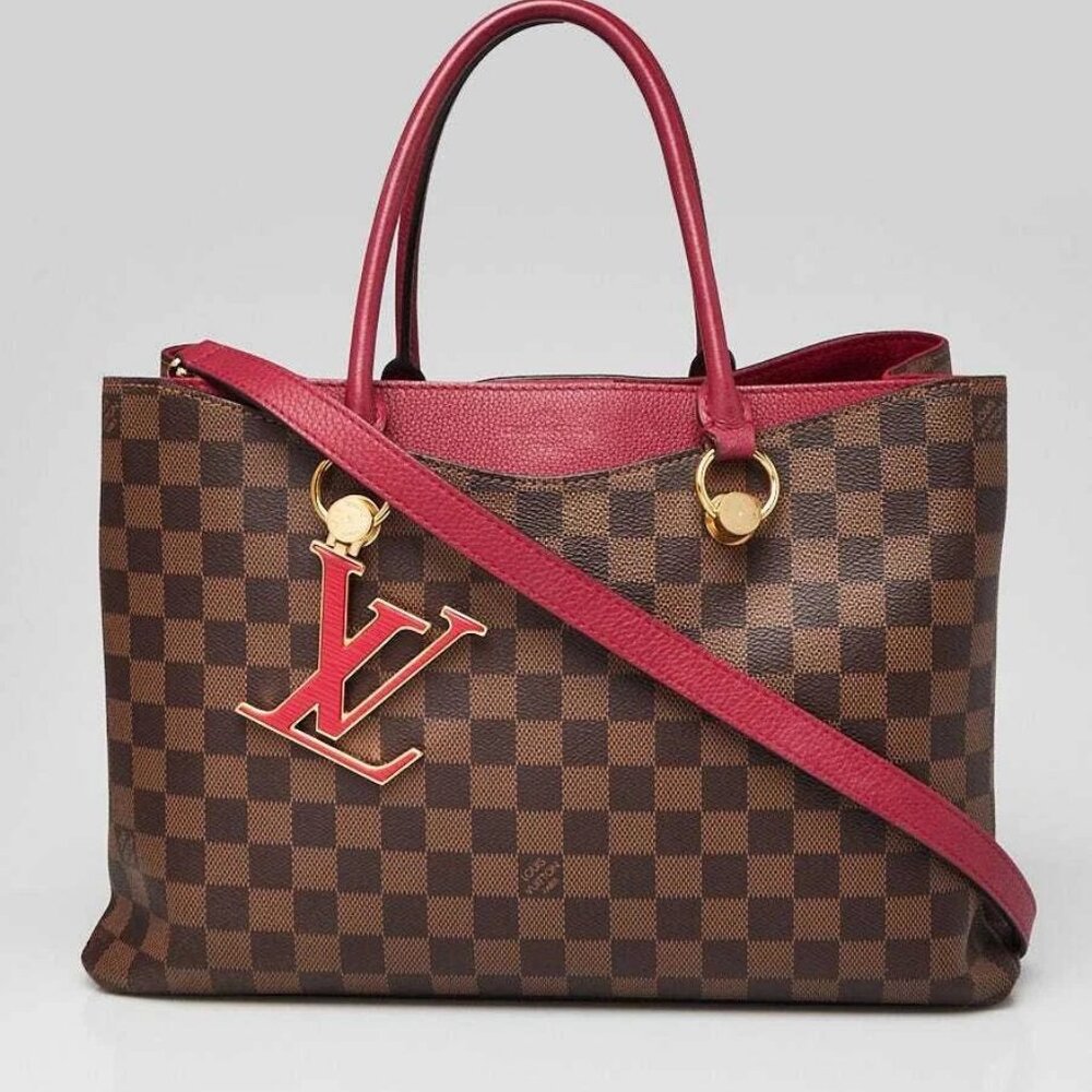 Louis Vuitton Lie De Vin Damier Canvas Riverside Tote Bag - Picture 1 of 12